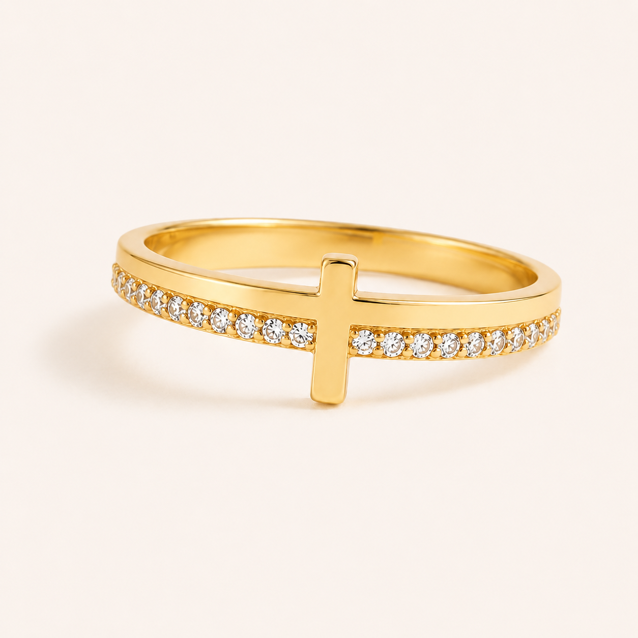 Double Band Cross Ring - S925 sterling silver jewelry - Kynd Co.