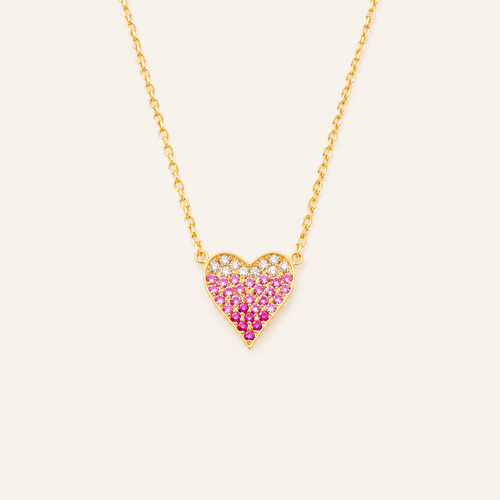 Allowed to Be Every Shade — Pink Ombré Heart Necklace for Yourself