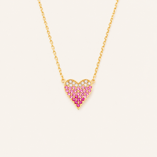 Allowed to Be Every Shade — Pink Ombré Heart Necklace for Yourself