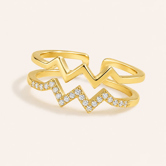 Zigzag Ring - gold-plated sterling silver - Kynd Co.