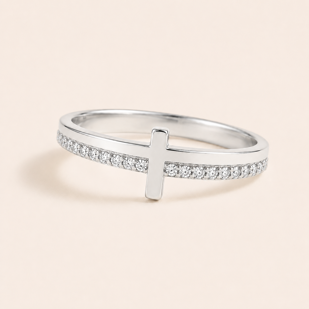 Double Band Cross Ring - S925 sterling silver jewelry - Kynd Co.