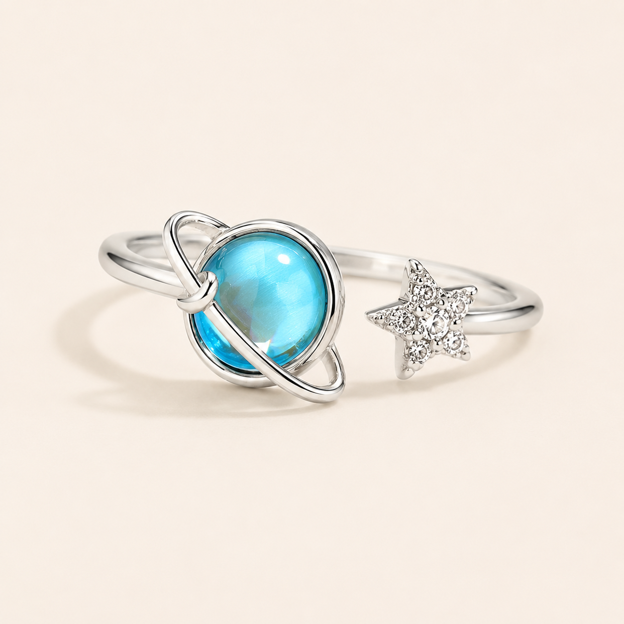 Blue Planet Ring - sterling silver gemstone ring - Kynd Co.