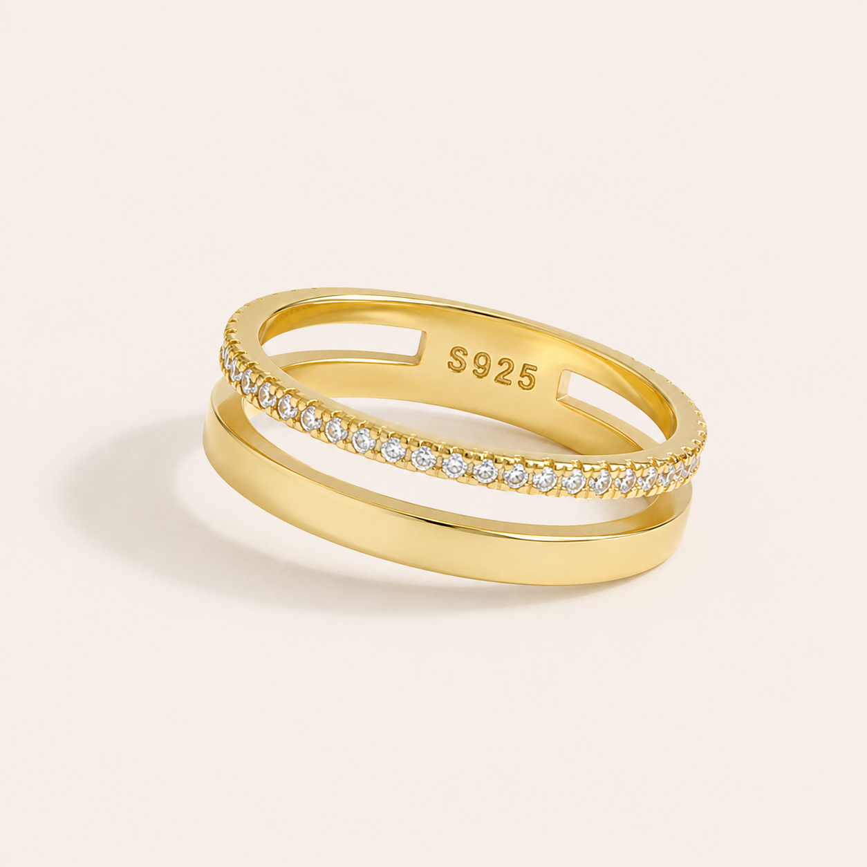 Double Eternity Ring - S925 sterling silver jewelry - Kynd Co.