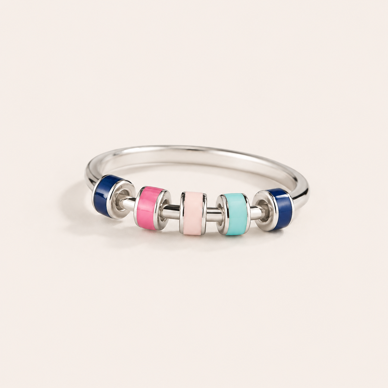 Enamel Spinner Ring - S925 sterling silver jewelry - Kynd Co.