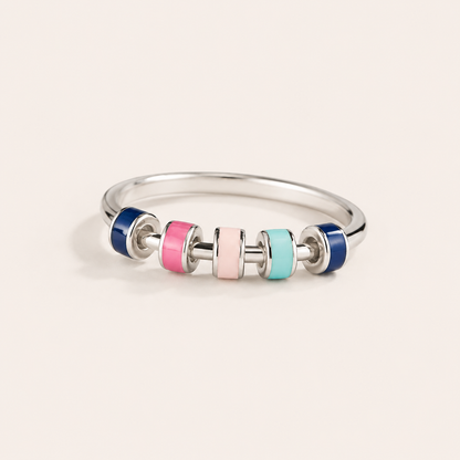 Enamel Spinner Ring - S925 sterling silver jewelry - Kynd Co.