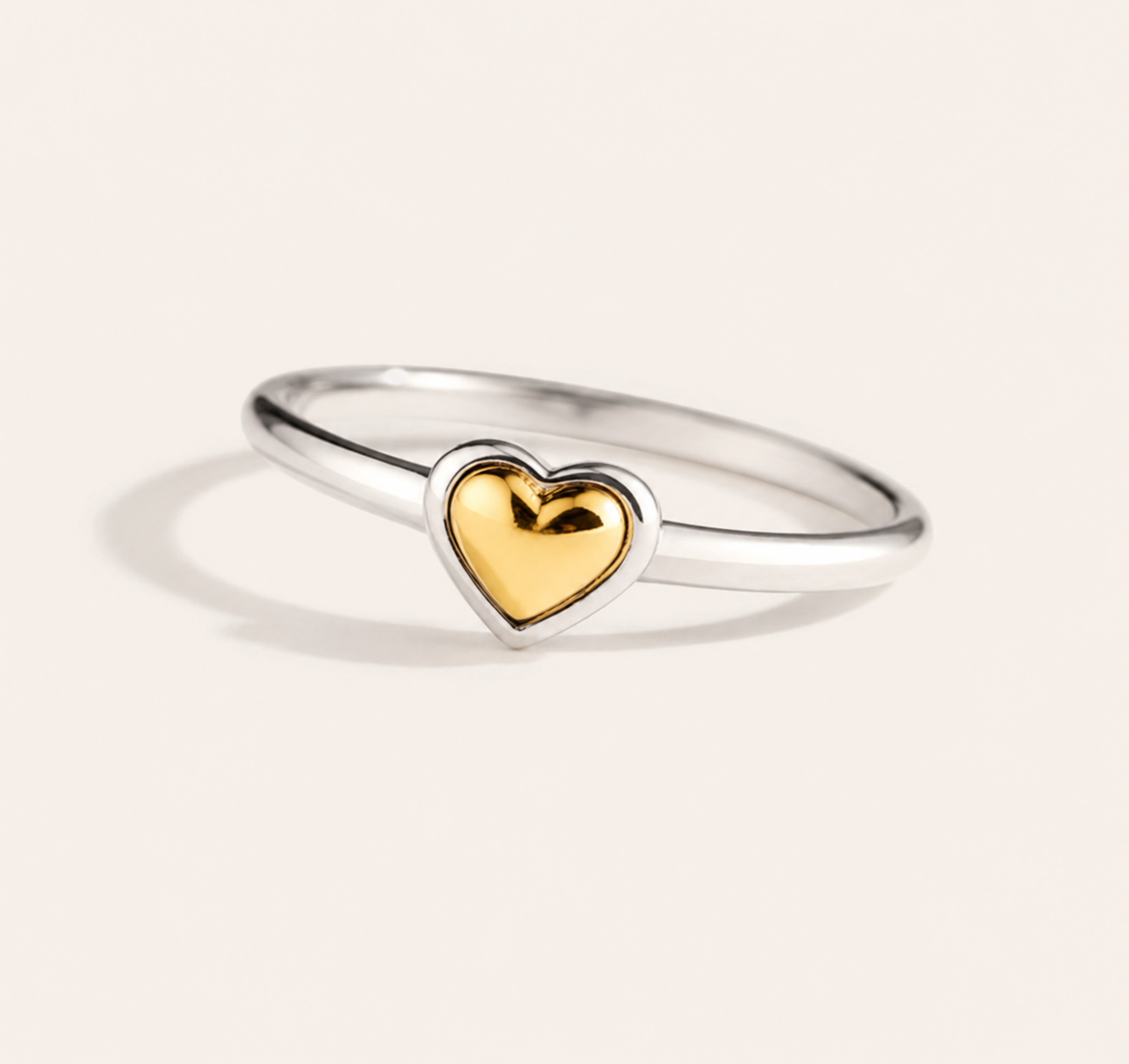 Golden Heart Ring - S925 sterling silver jewelry - Kynd Co.