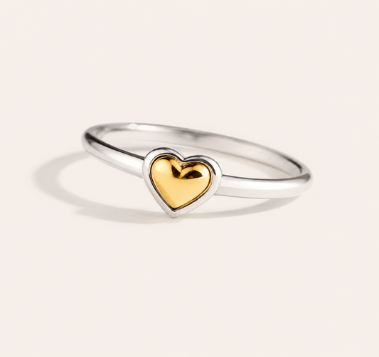 Golden Heart Ring - S925 sterling silver jewelry - Kynd Co.