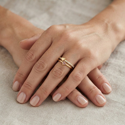 Two Hearts, One Ring — Double Heart Ring for Mom