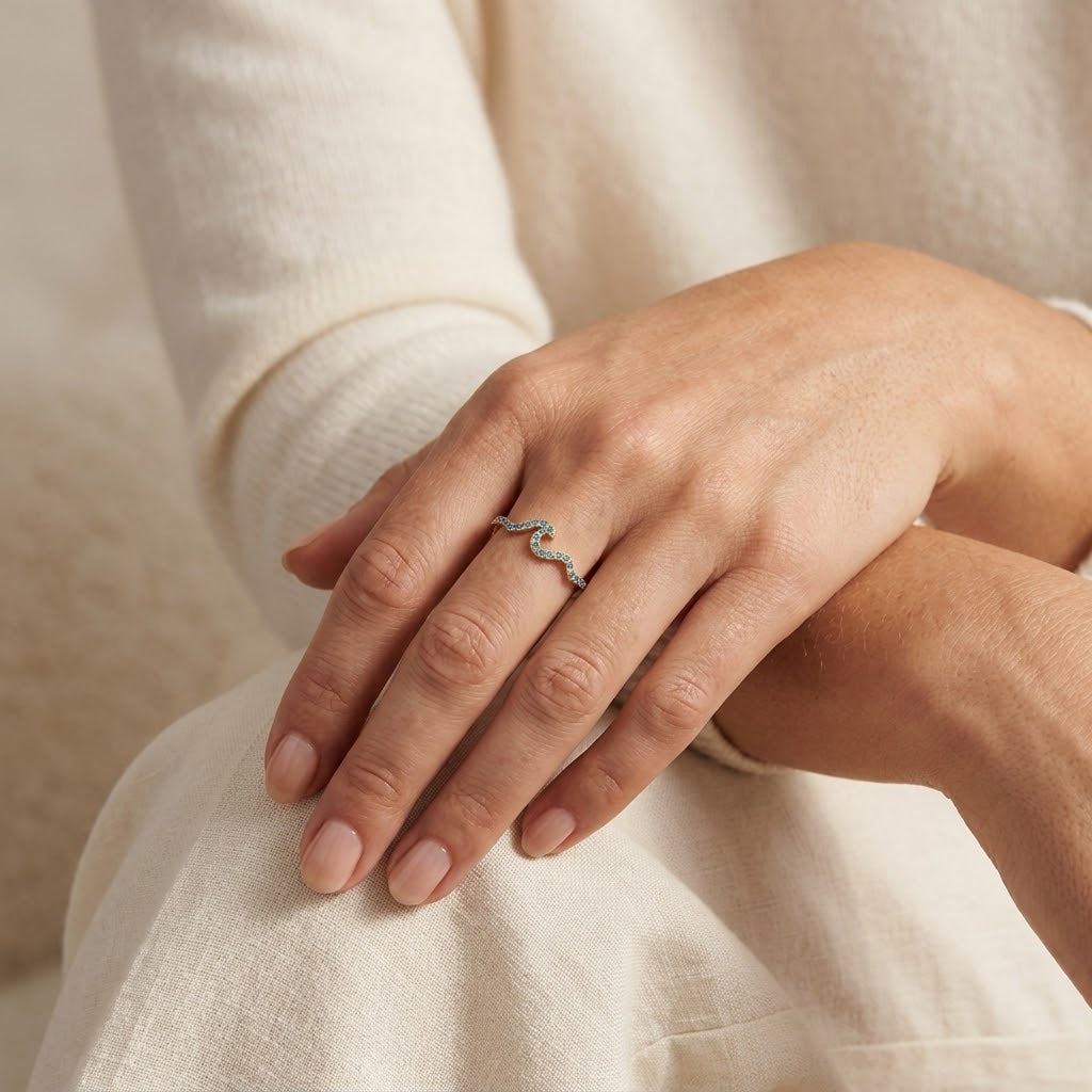 Miles Apart, Same Ocean — Wave Ring for Best Friend — Kynd Co