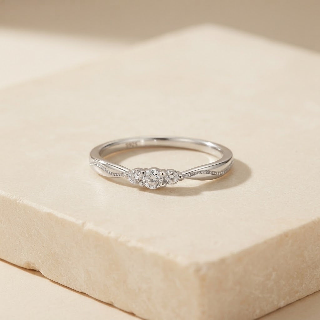 Then, Now, Always — Trio Stone Ring for Mom