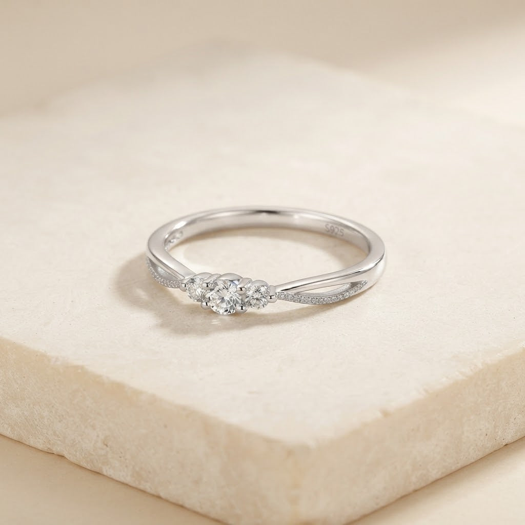 Then, Now, Always — Trio Stone Ring for Mom