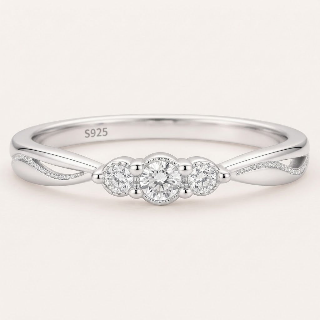 Then, Now, Always — Trio Stone Ring for Mom