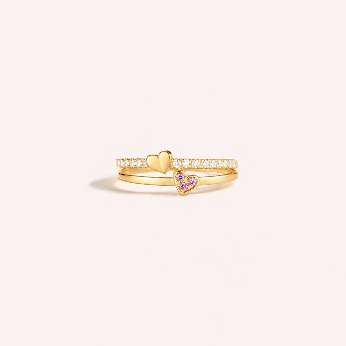 Two Hearts, One Ring — Double Heart Ring for Mom