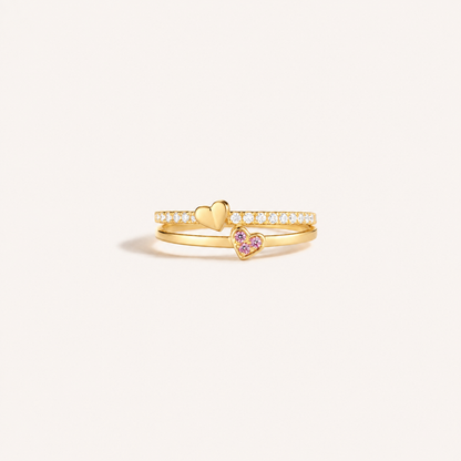 Two Hearts, One Ring — Double Heart Ring for Mom
