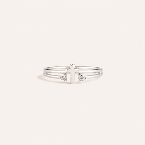 Faith Over Fear — Cross Ring for Sister