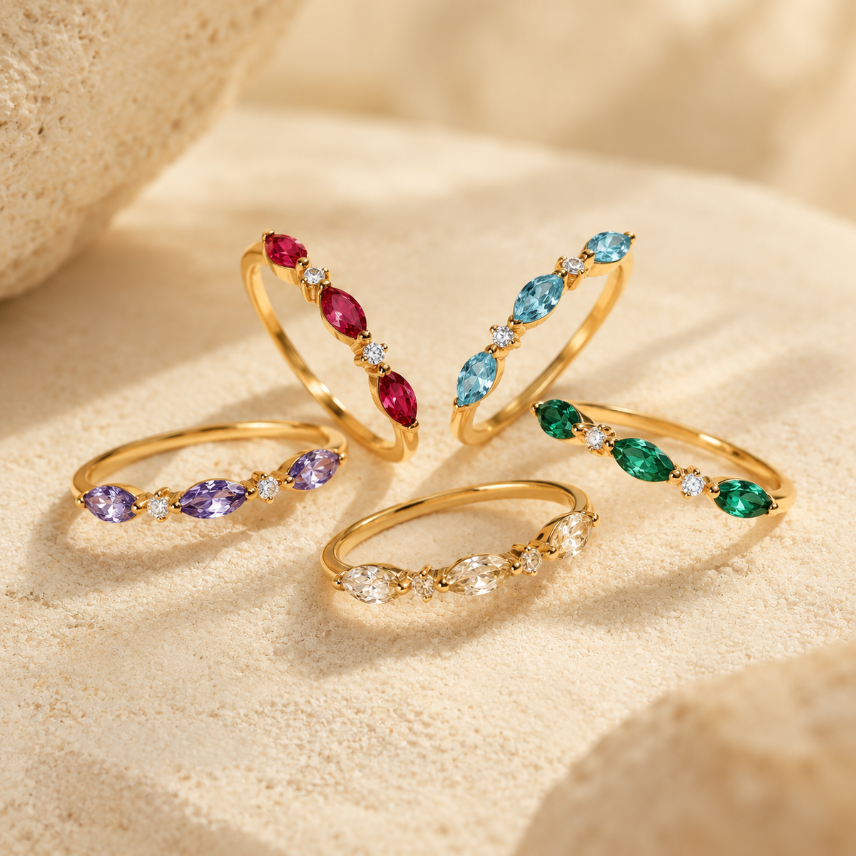 Your Month, Your Story Marquise Birthstone Ring