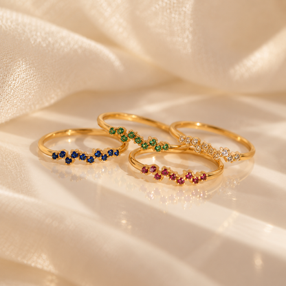 One Month, One Memory Dainty Birthstone Band