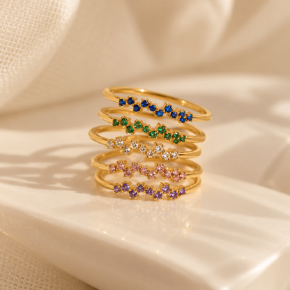 One Month, One Memory Dainty Birthstone Band