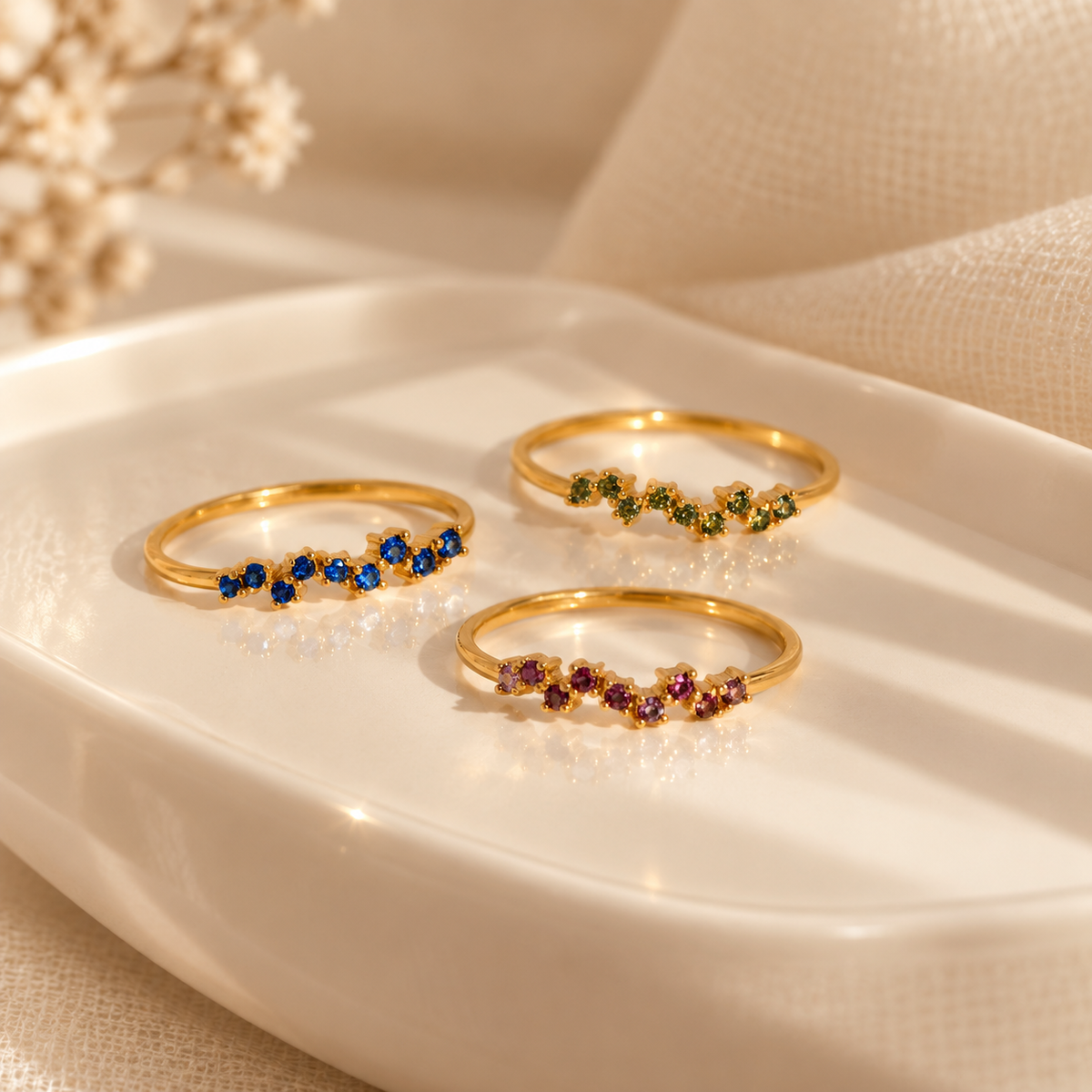 One Month, One Memory Dainty Birthstone Band