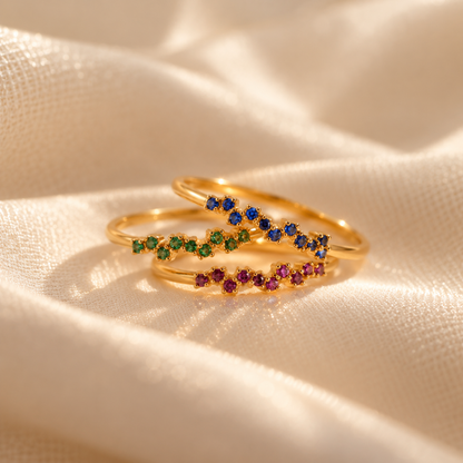 One Month, One Memory Dainty Birthstone Band