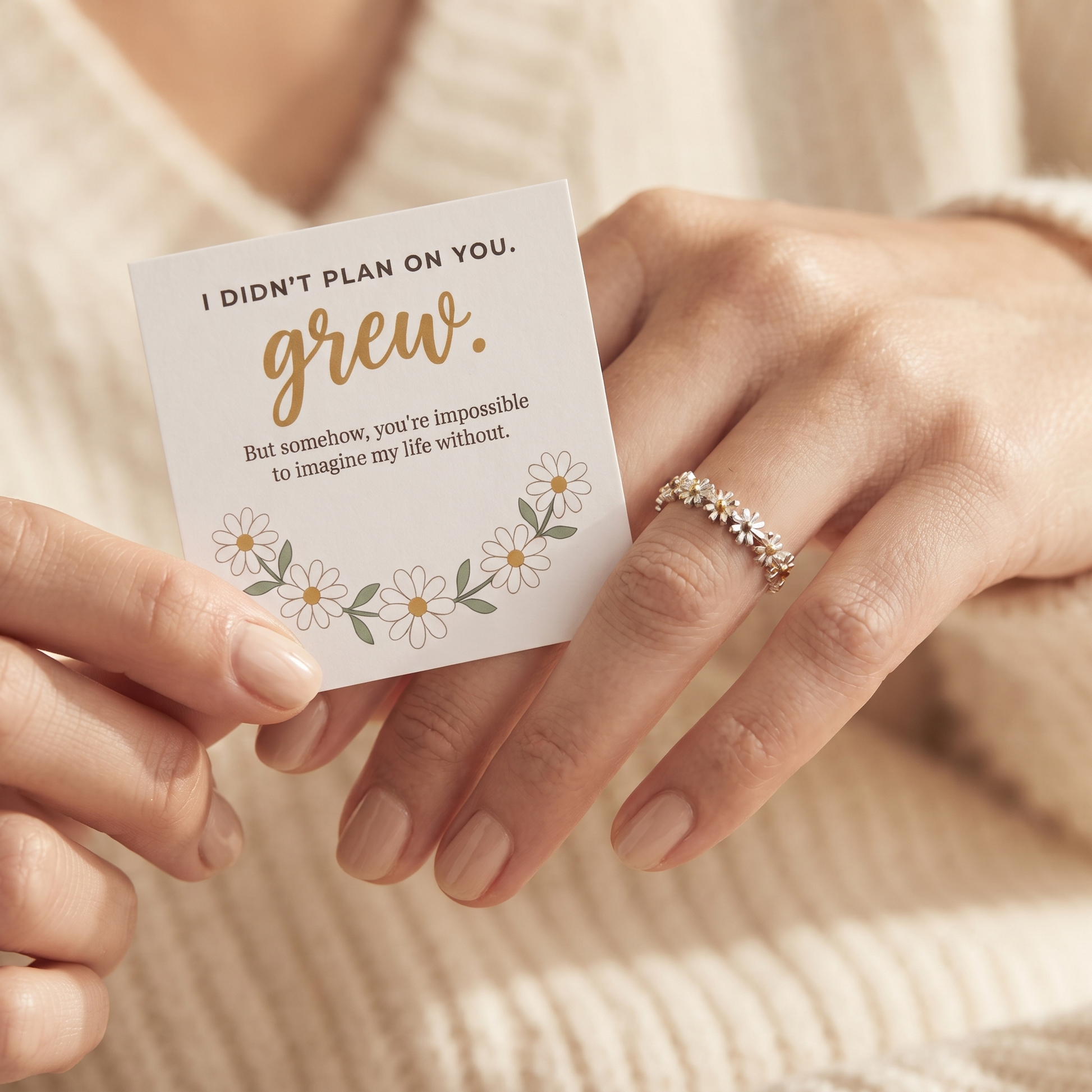Wildflower Ring worn on hand - Kynd Co.