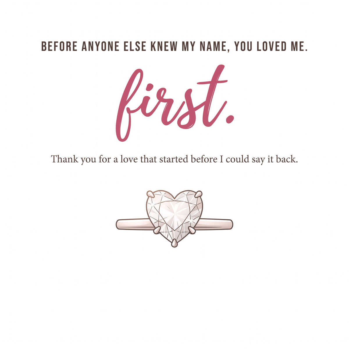 The First Person Who Loved Me — Heart Solitaire Ring for Mom — Kynd Co