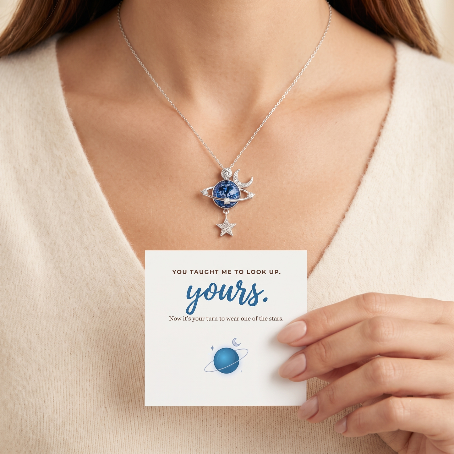Celestial Necklace worn as necklace - Kynd Co.