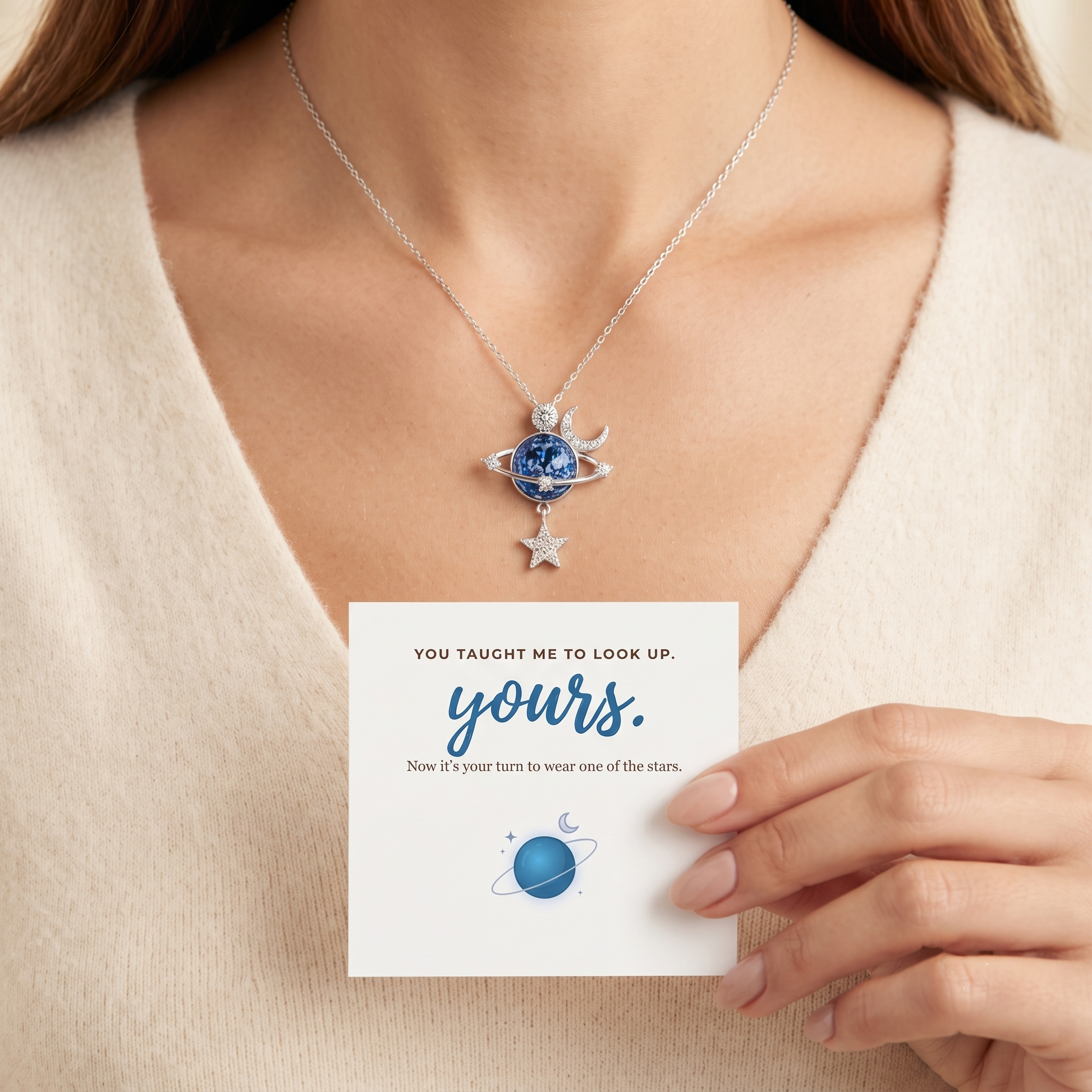 Celestial Necklace worn as necklace - Kynd Co.