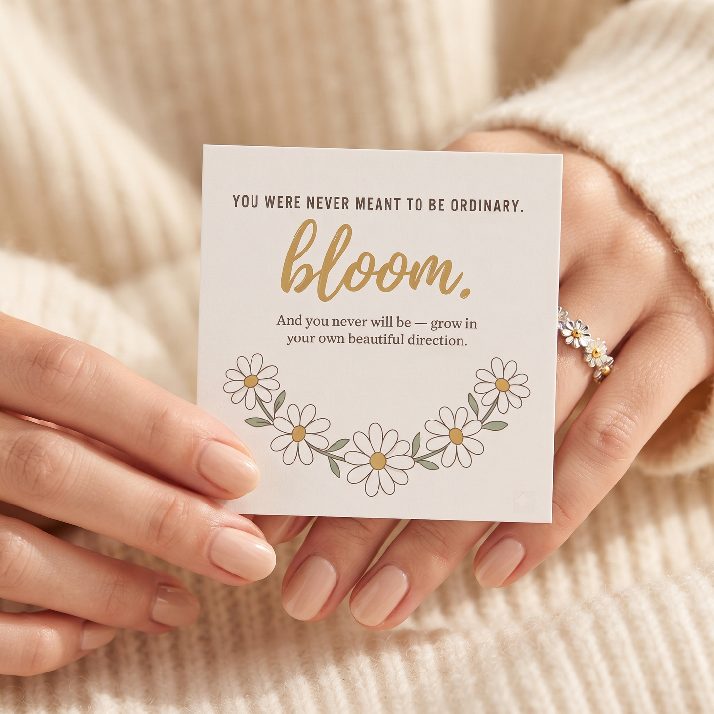 Wildflower Ring worn on hand - Kynd Co.