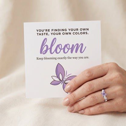 She Blooms in Purple — Butterfly Ring for Granddaughter