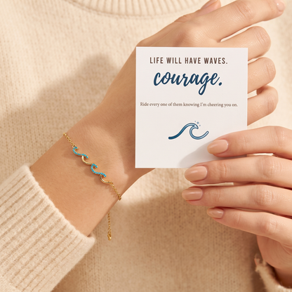 Wave Bracelet shown on wrist - Kynd Co.
