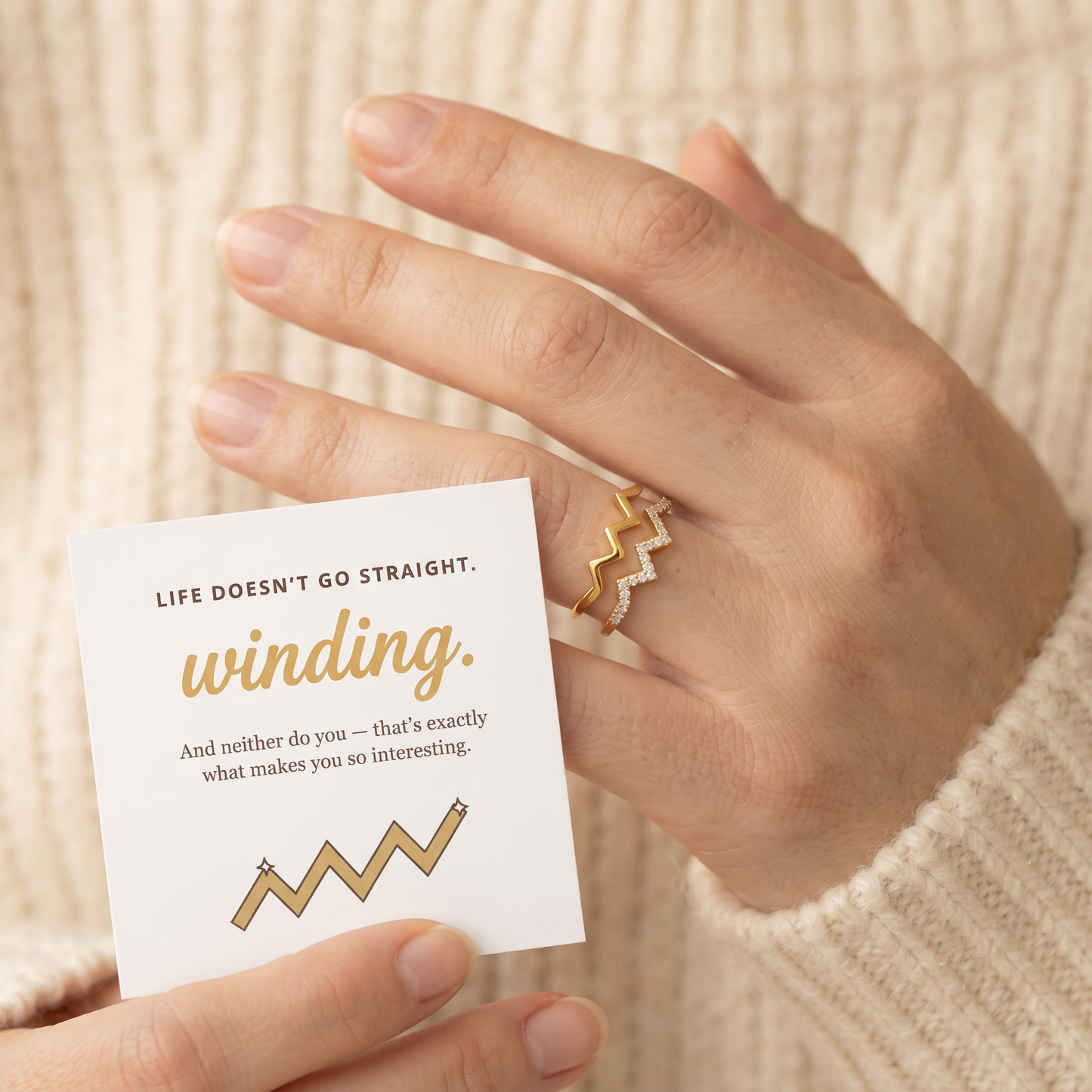 Zigzag Ring worn on hand - Kynd Co.