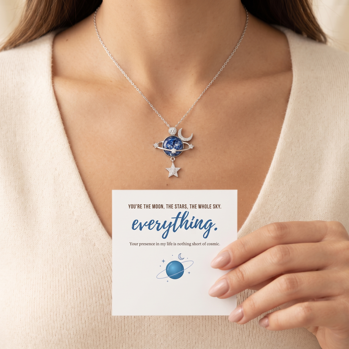 Celestial Necklace worn as necklace - Kynd Co.