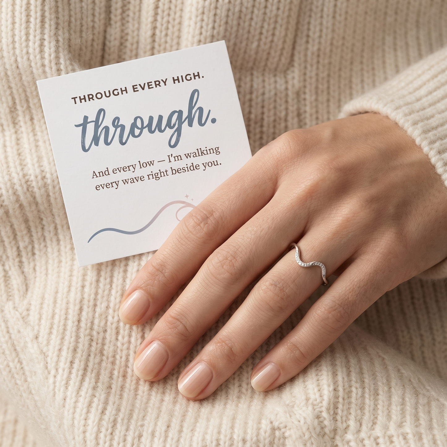 Wave Ring worn on hand - Kynd Co.