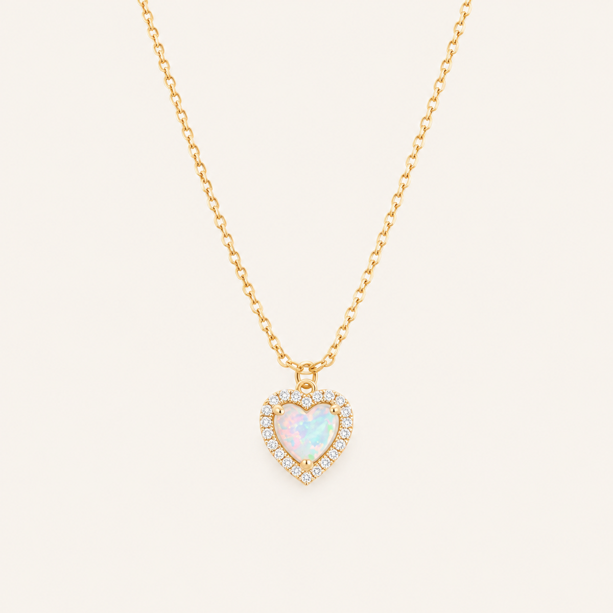 Grandma's Little Light — Opal Heart Necklace for Granddaughter