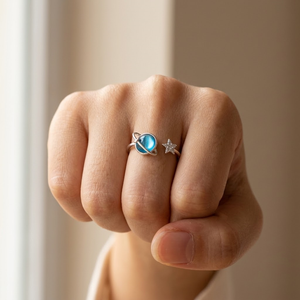 Blue Planet Ring - sterling silver gemstone ring - Kynd Co.