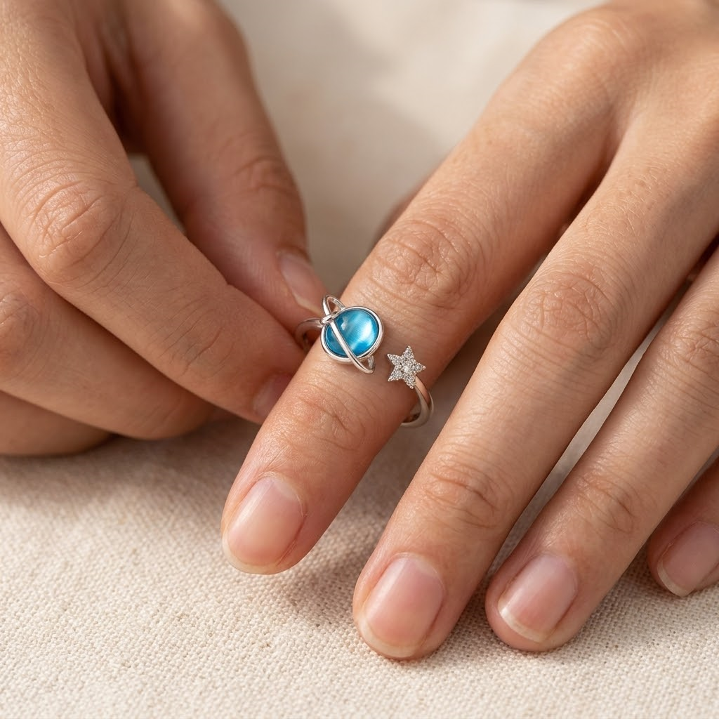 Blue Planet Ring - sterling silver gemstone ring - Kynd Co.