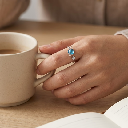 Blue Planet Ring - sterling silver gemstone ring - Kynd Co.