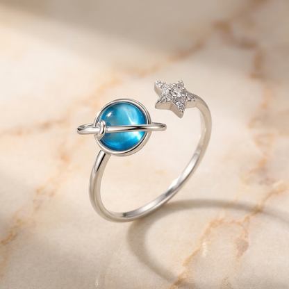 Blue Planet Ring - sterling silver gemstone ring - Kynd Co.