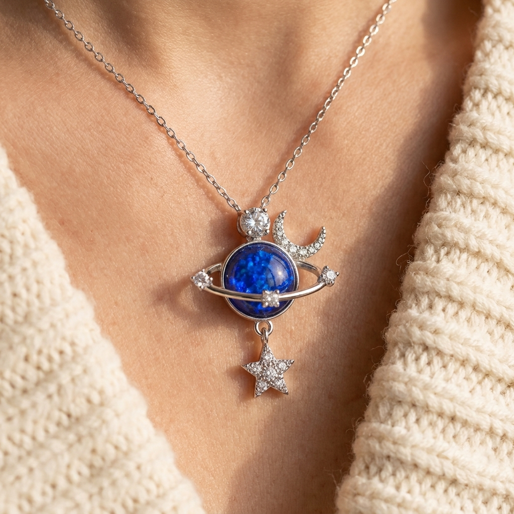 Celestial Necklace - sterling silver moon and star pendant - Kynd Co.
