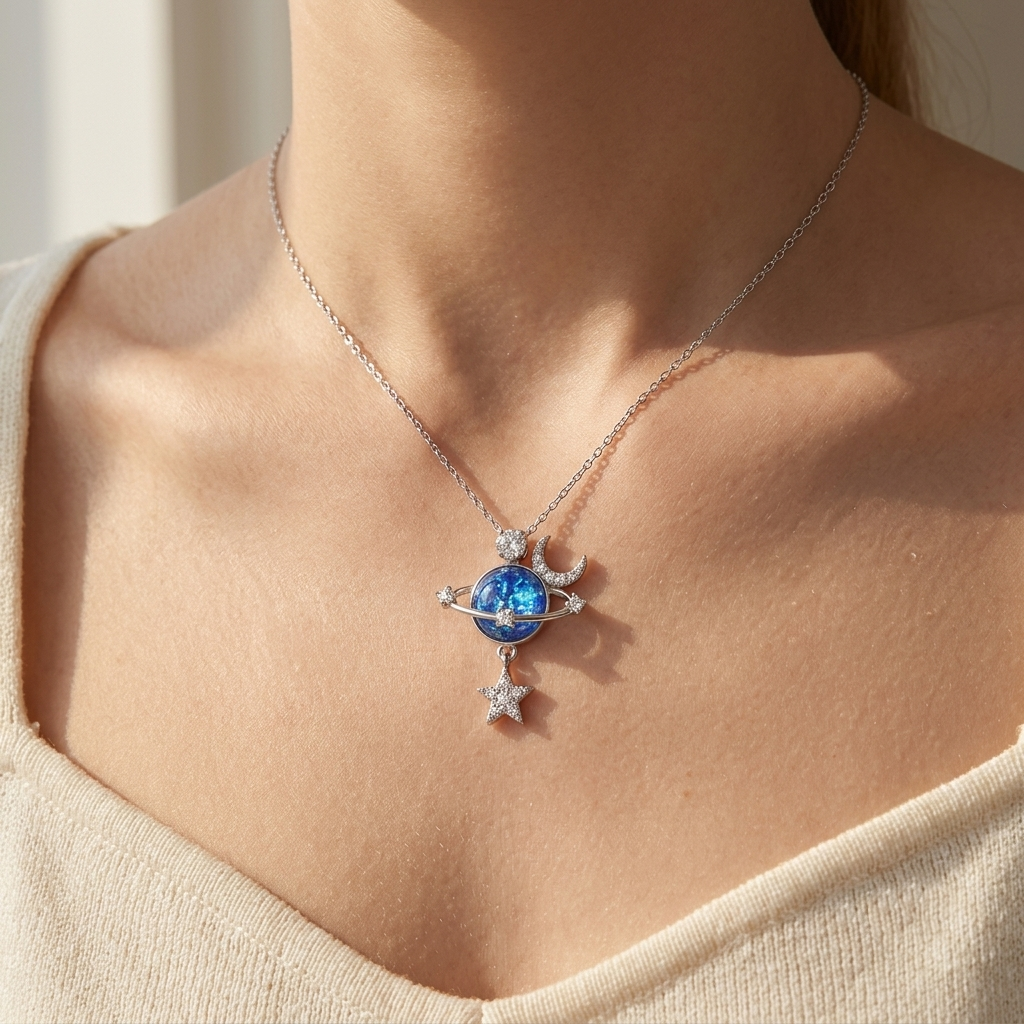 Celestial Necklace - sterling silver moon and star pendant - Kynd Co.