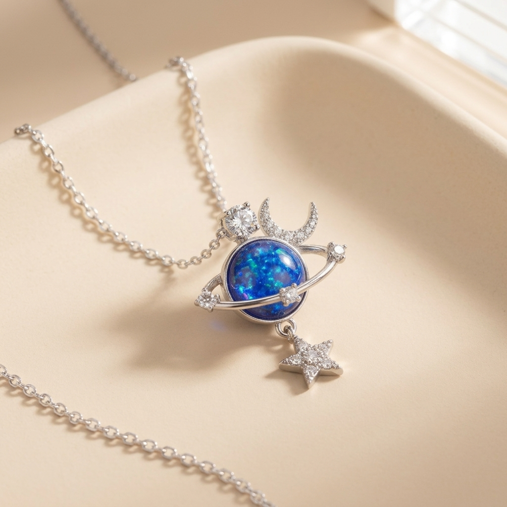 Celestial Necklace - sterling silver moon and star pendant - Kynd Co.