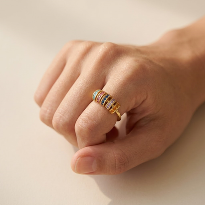Colorful Spinning Ring - S925 sterling silver jewelry - Kynd Co.