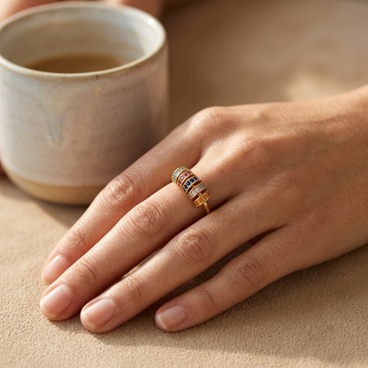 Colorful Spinning Ring - S925 sterling silver jewelry - Kynd Co.
