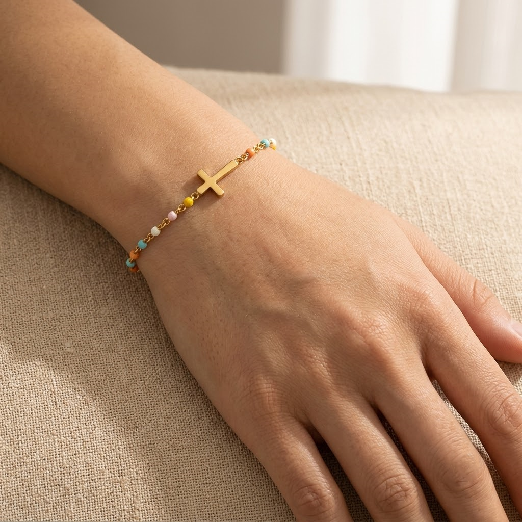 Cross Bracelet - sterling silver cross bracelet - Kynd Co.
