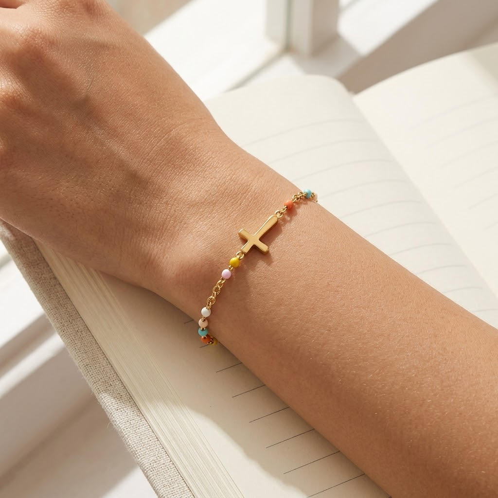 Cross Bracelet - sterling silver cross bracelet - Kynd Co.