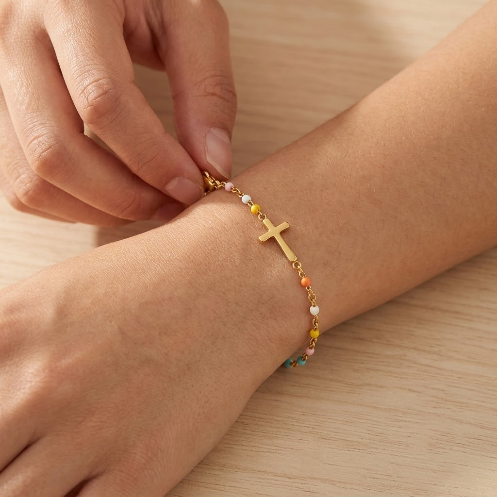 Cross Bracelet - sterling silver cross bracelet - Kynd Co.