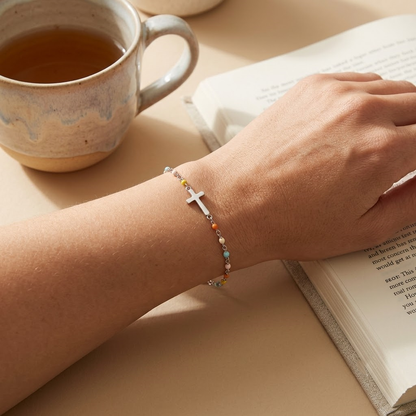 Cross Bracelet - sterling silver cross bracelet - Kynd Co.
