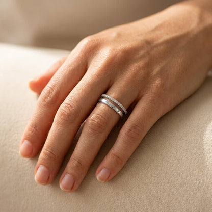Double Eternity Ring worn on hand - Kynd Co.