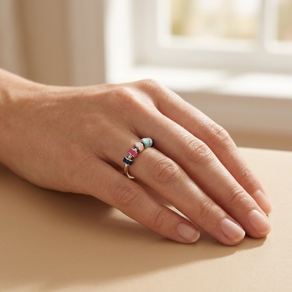 Enamel Spinner Ring - S925 sterling silver jewelry - Kynd Co.